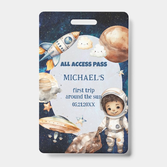 Crachá Espaço do astronauta - Primeira viagem em torno da (Frente)