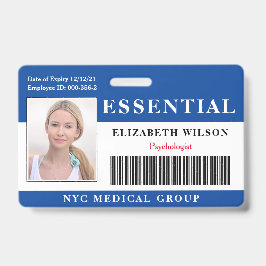 Crachá Essencial | ID de Foto do Funcionário Moderno