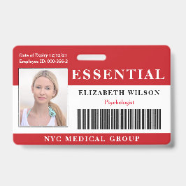 Crachá Essencial | ID de Foto do Funcionário Moderno