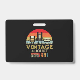 Crachá EST 1981 Agosto Vintage 40º Aniversário