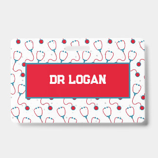 Crachá Estetoscópio personalizado com nome do médico pres
