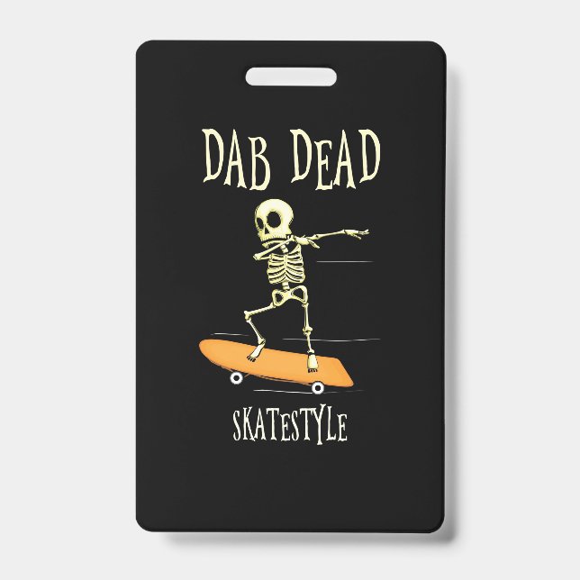 Crachá Estilo de skate dabbing de Halloween (Frente)