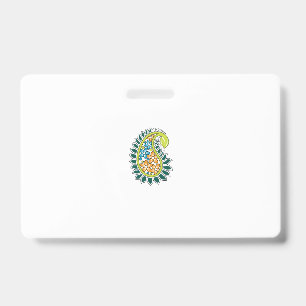 Crachá Estilo Decorativo, Azul Escuro Verde, Acácia