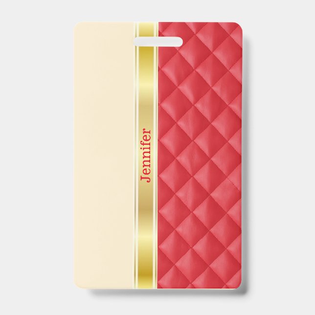 Crachá Etiqueta/Crachá de Faixa de Fita Dourada (Frente)