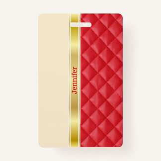 Crachá Etiqueta/Crachá de Faixa de Fita Dourada