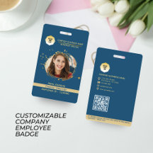 Etiqueta de código QR para funcionários Dourados e