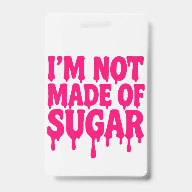 Crachá Etiqueta de ID Vertical Neon-Pink - Personalizável (Frente)