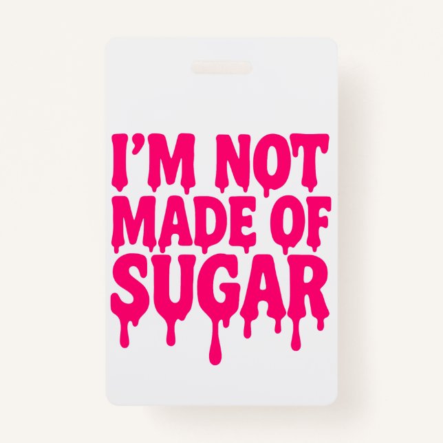 Crachá Etiqueta de ID Vertical Neon-Pink - Personalizável (Frente)