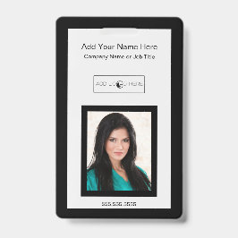 Crachá Etiqueta de identificação de logotipo de foto adic