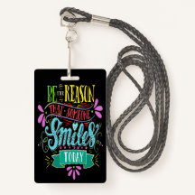 Etiqueta de Sorriso com Lanyard - Consulte Voltar