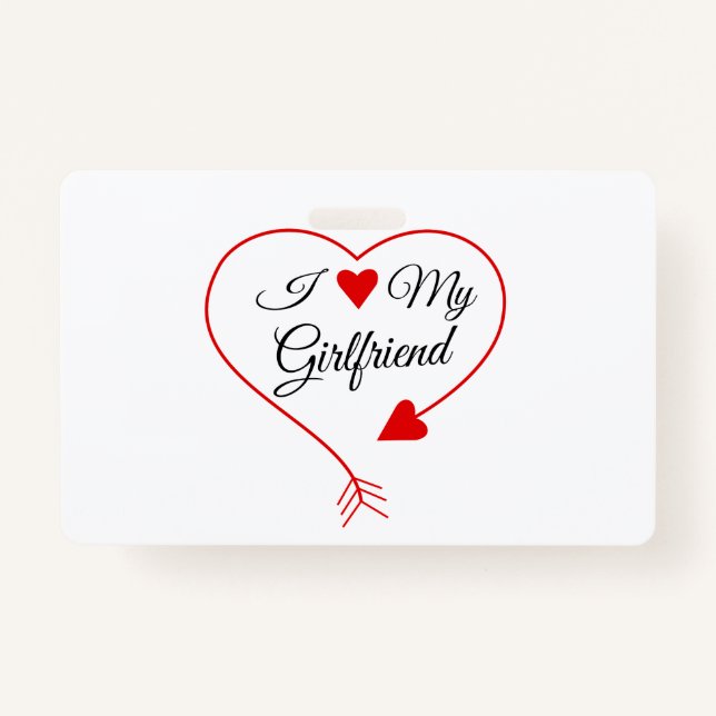 Crachá "eu amo meu namorada" (Frente)