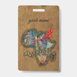 Crachá Eu amo o emblema da bolsa mensageira da África