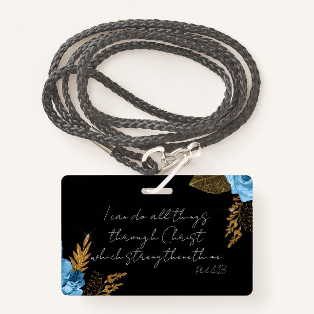 Crachá Eu Posso Fazer Todas As Coisas Bíblia Versa (Frente com cordão)