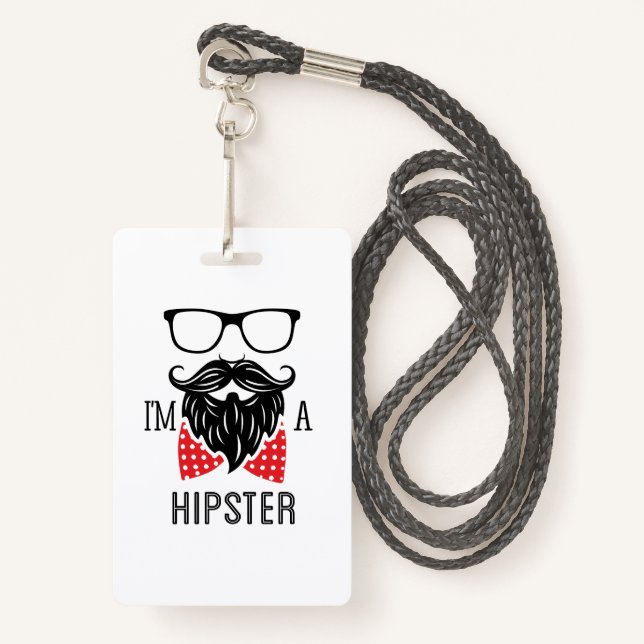 Crachá Eu sou um Hipster (Frente com cordão)