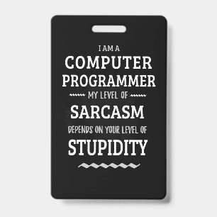 Crachá Eu Sou Um Programador De Computador