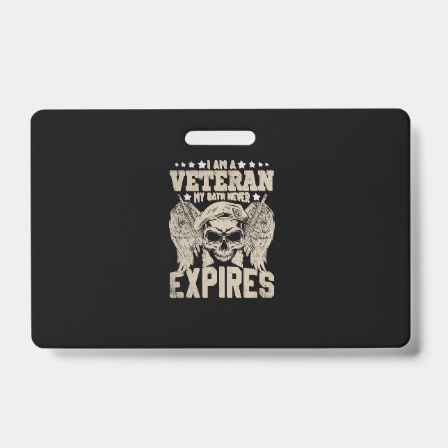 Crachá eu sou um veterano meu juramento nunca expira (Frente)