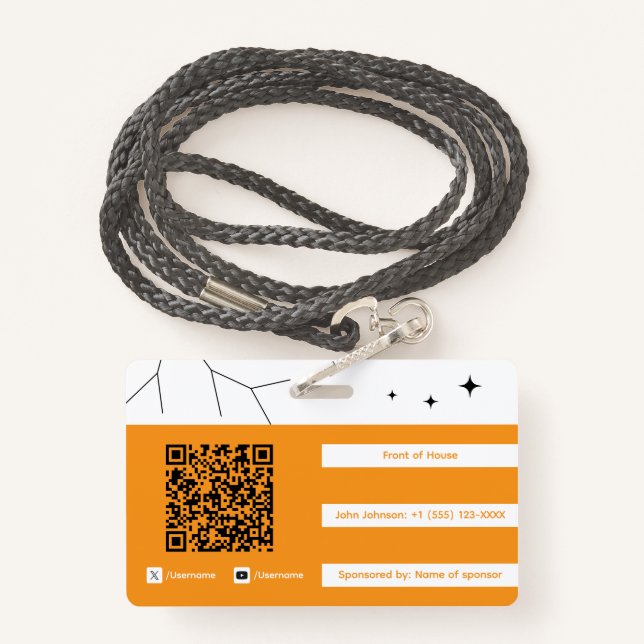 Crachá Event Staff (Costas com Cordão)