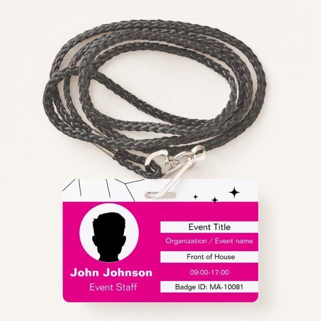 Crachá Event Staff (Frente com cordão)