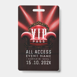 Crachá Evento de Acesso VIP Exclusivo