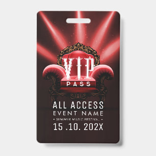 Crachá Evento de Acesso VIP Exclusivo