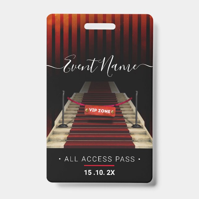 Crachá Evento de Acesso VIP Exclusivo (Frente)