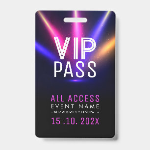 Crachá Evento de Acesso VIP Exclusivo