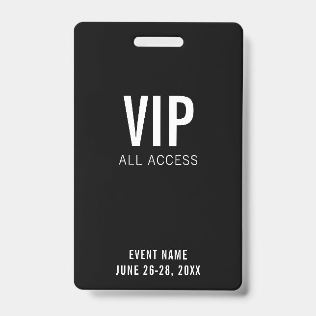 Crachá Evento de código QR de acesso completo de VIP pret (Frente)