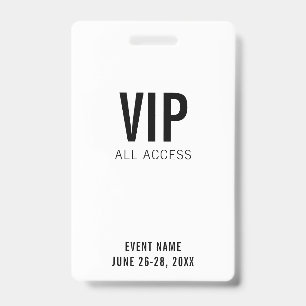 Crachá Evento de Código QR de Todos os Acessos do VIP Bra