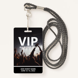 Crachá Evento de Concertação de Passagem de Acesso VIP Al
