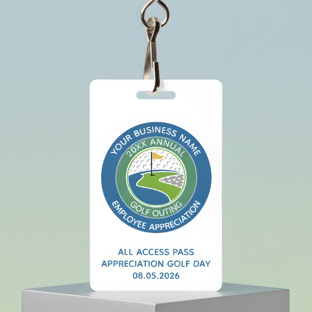 Crachá Evento de Golfe de Apreciação aos Funcionários com (Criador carregado)