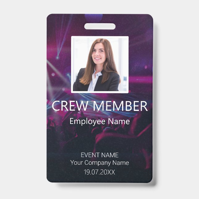 Crachá Evento de Membro da Tripulação Personalizado  Badg (Frente)