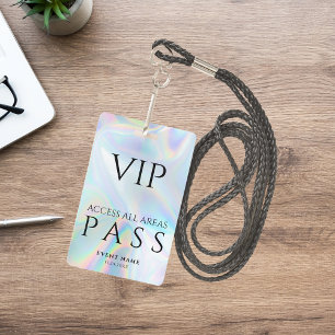 Crachá Evento de Passagem de Acesso Total VIP Holográfico