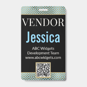 Crachá Evento de Vendedor Personalizado Elegante