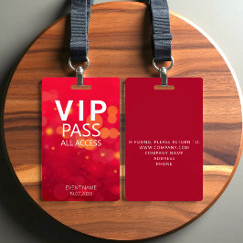 Crachá Evento Personalizado VIP de Acesso Total Orbs Boke