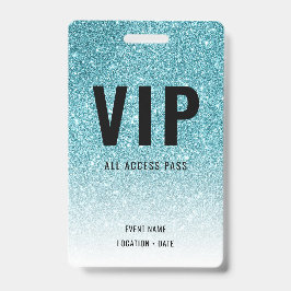 Crachá Evento Personalizado VIP ou Concerto Brilho Azul