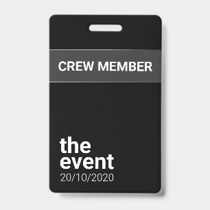 Crachá Evento preto e branco minimalista