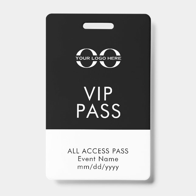 Crachá Evento VIP Acesso Total (Frente)