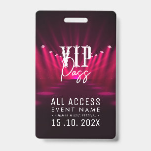 Crachá Evento VIP All Access
