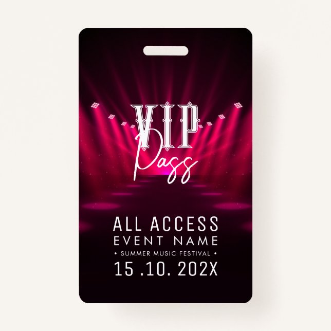 Crachá Evento VIP All Access (Frente)