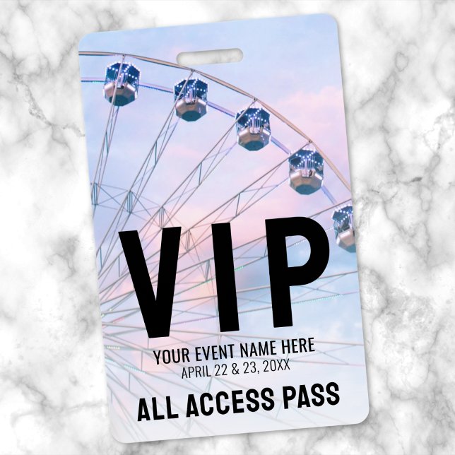 Crachá Evento VIP de Acesso Total (All Access Event VIP Badge)