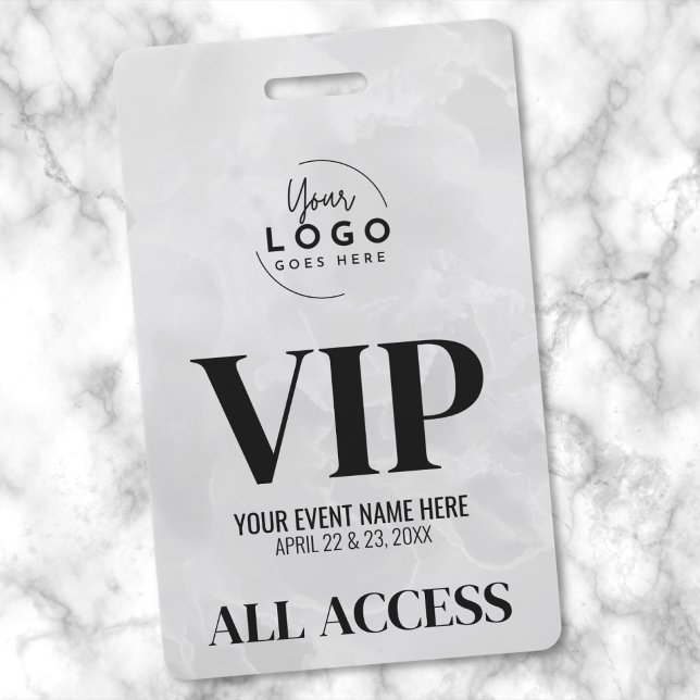 Crachá Evento VIP de Acesso Total Moderno Simples (Elegant Special Event VIP Your Logo Badge)