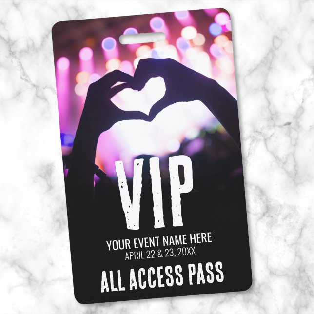 Crachá Evento VIP de Acesso Total Pink Black (Pink Black All Access Event VIP Badge)