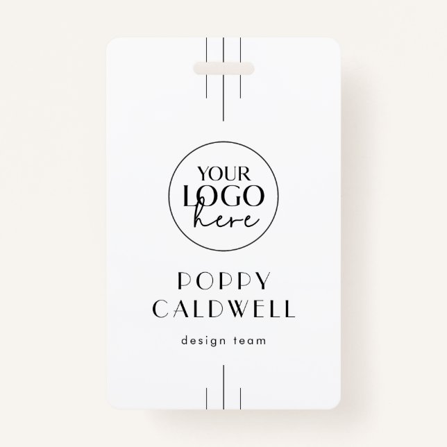 Crachá EVERLY Art Deco Logo QR Code Employee ID Card (Frente)