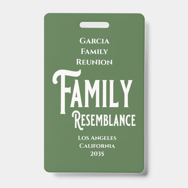 Crachá Family Resemblance Family Reunion Badge (Front)
