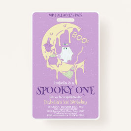 Crachá Fantasma Bonita Spooky Um primeiro aniversario VIP