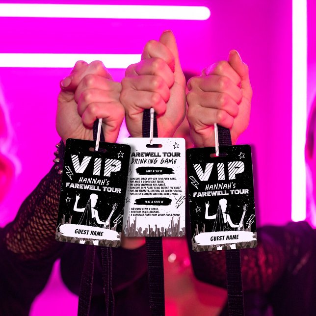 Crachá Farewell Tour Punk Rock Bachelorette VIP pass (Criador carregado)