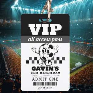Crachá Favor de Aniversário Personalizado de Futebol Retr