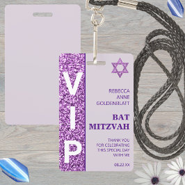 Crachá Favor do Partido do VIP Bat Mitzvah, Único, Glam P