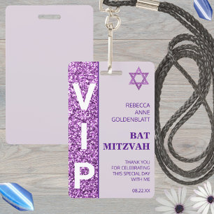 Crachá Favor do Partido do VIP Bat Mitzvah, Único, Glam P