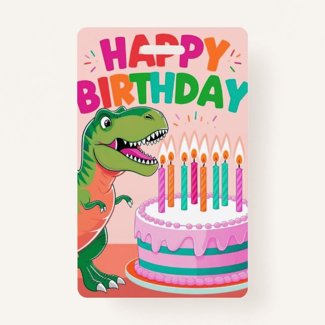 Crachá Feliz aniversário para crianças crachás (Frente)